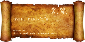 Knoll Miklós névjegykártya