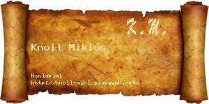Knoll Miklós névjegykártya